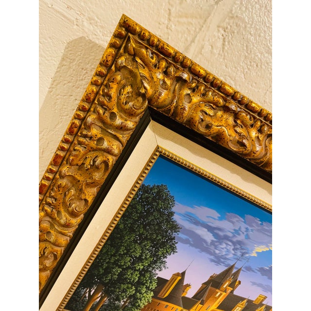 2007 “Midnight Blue Delage” Realist Castle Landscape Hand Signed Serigraph For Sale In Los Angeles - Image 6 of 11