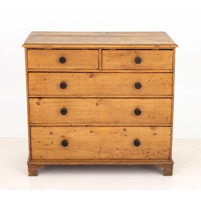 Victorian Pine Wood Chest of Drawers, 19th century, two short drawers above three long drawers. 36" H x 29.5" W x 21.5" D....