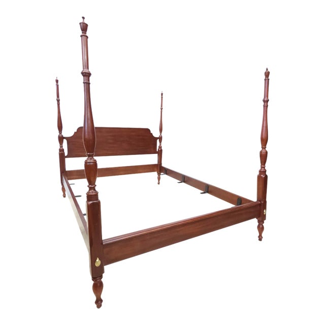 Henkel Harris Wild Black Cherry Semi Poster Queen Size Bed For Sale