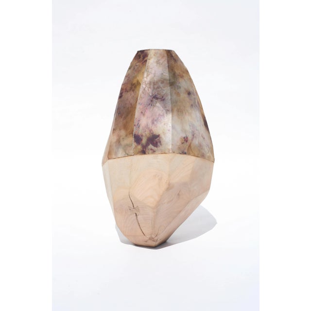 Corps céleste iii unique sculpture by awaré dimensions: l 35 x h 54cm materials: plane tree, naturel dyed silk, pigment,...