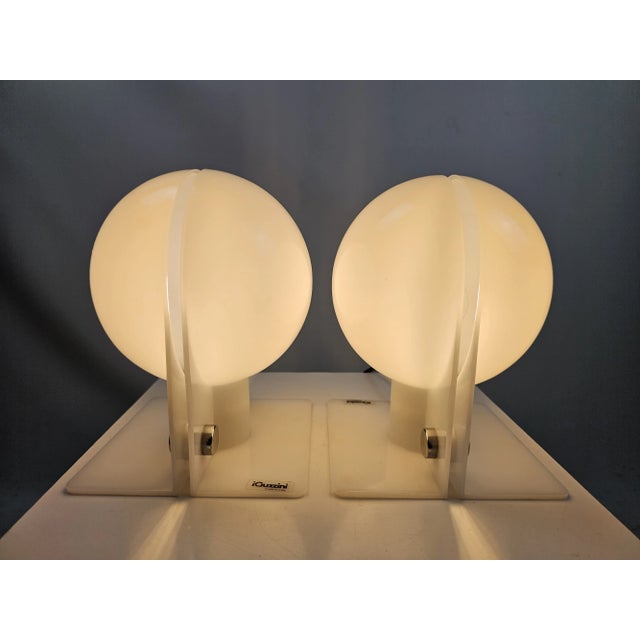 Sirio Table Lamps by Guzzini for Brazzoli, 1970s, Set of 2, in Good conditions. Designed 1970 to 1979 This piece has an...