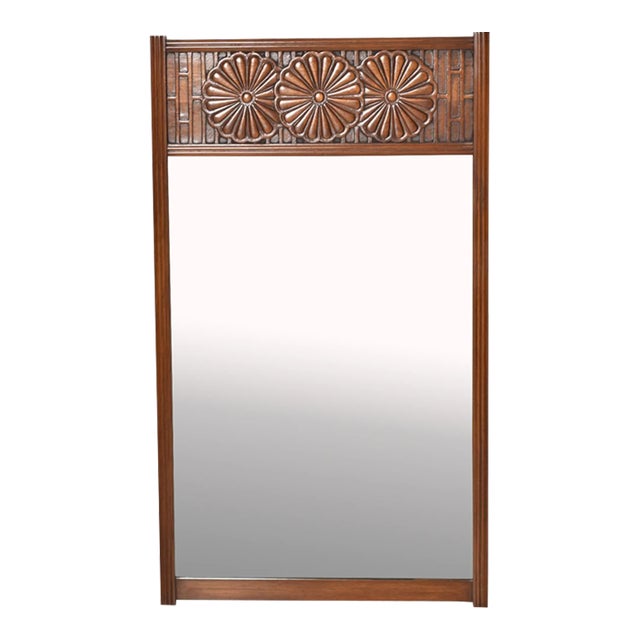 1960's Mahogany Carved Mirror by John Widdicomb For Sale