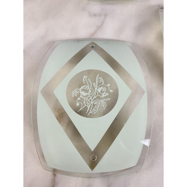 Curved Murano and Brass Murano Glass Chandelier, 1950s For Sale - Image 4 of 16