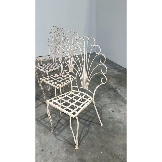 French Peacock Garden Patio Chairs, 1950s, Set of 6 For Sale - Image 13 of 14