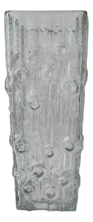 Large Modern Ice Glass Vase from Peil & Puzler, Germany, 1970s