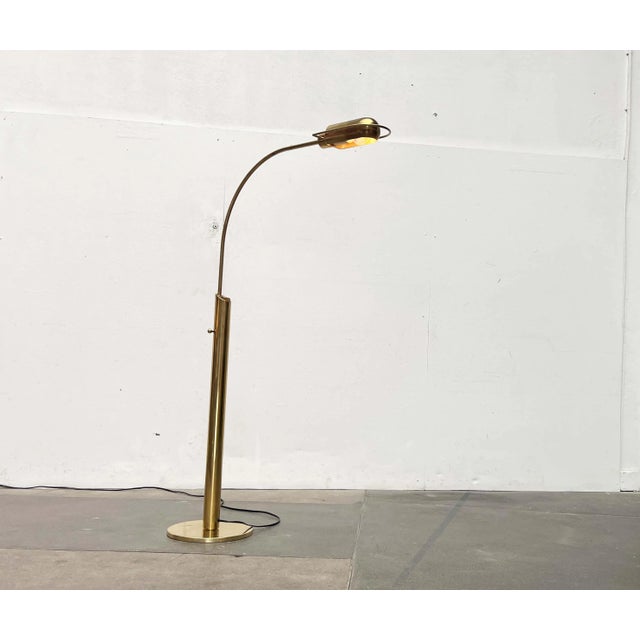 Vintage German Hollywood Regency Model Exe Floor Lamp in Brass by Florian Schulz, 1970s For Sale - Image 13 of 18