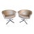 Mid-Century Modern Champagne Swivel Barrel Lounge Chairs - A Pair For Sale