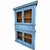 Antique 19th Century European Pine Step-Back Cabinet With Original Hand Painted Blue Finish For Sale - Image 4 of 9