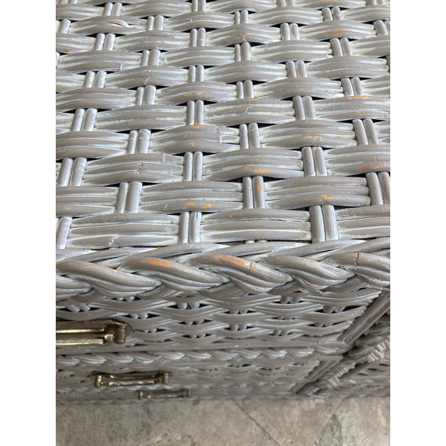 Bielecky Brothers Rattan Double Dresser With White Wahsed Finish For Sale - Image 9 of 12