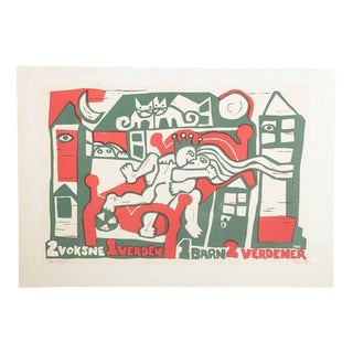 Henning Tais Hedin, Humorous Scene with a Couple, 1978, Proof Print on Paper For Sale