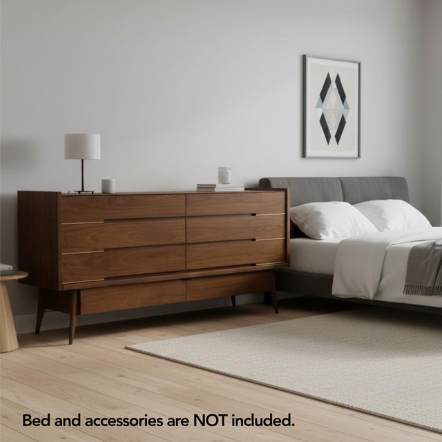 Timeless long, large American made Mid-Century Modern dresser. At 78" long and 36" high, this dresser stands out quite...