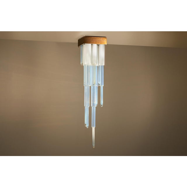 Model LS 146 Ceiling Fixture with Blown Opaline Elements by Carlo Nason for AV Mazzega, Italy, 1970s For Sale - Image 14 of 14