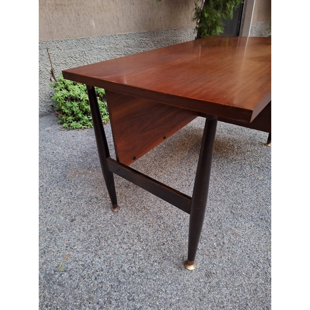 Desk in Wood and Brass with Chest of Drawers from Schirolli Mantova, 1950s For Sale - Image 6 of 9