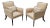 Pair Dessin Fournir Partial Gilt, Ebonized Wood and Upholstered Lounge Chairs For Sale