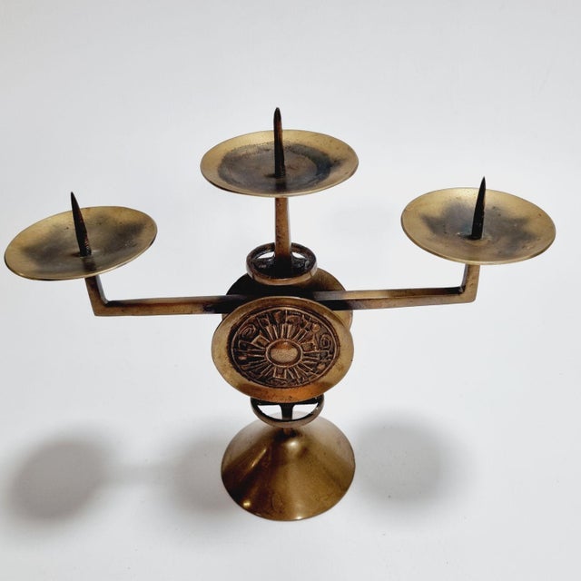 1970s Brass Candleholder attributed to Gyula Szabó, 1970s For Sale - Image 5 of 14
