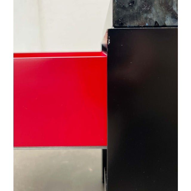 Vintage German Table with Drawer and Granite Tabletop from Interlübke, 1980s For Sale - Image 10 of 18