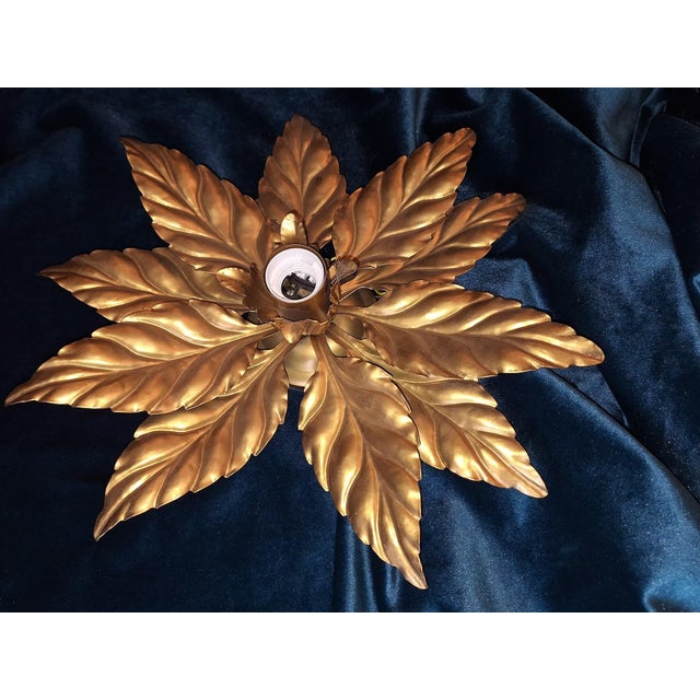 Mid-Century Modern Florentine Gold-Plated Ceiling Light by Hans Kögl, 1960s For Sale - Image 4 of 9