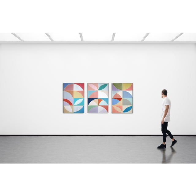 Details: Title: Modernist Floral Axis II Medium: Acrylic on Watercolor Paper Size: 40x83 inches total, (40x28 inches, each...