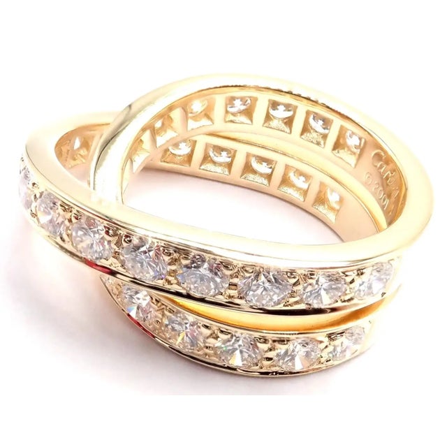 1990s 1990s Cartier Yellow Gold Nouvelle Vague Diamond Band, Size 5.75 For Sale - Image 5 of 12