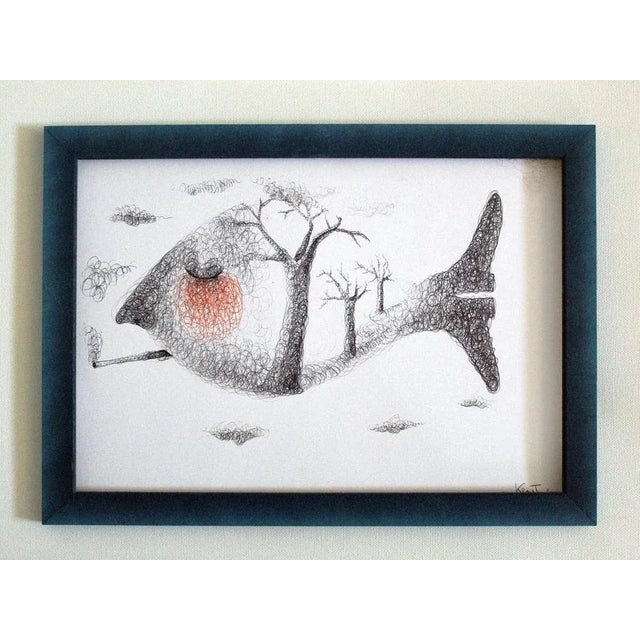 Contemporary Keziat, Dreams Eater 2, Original Pen on Paper, 2014 For Sale - Image 3 of 3