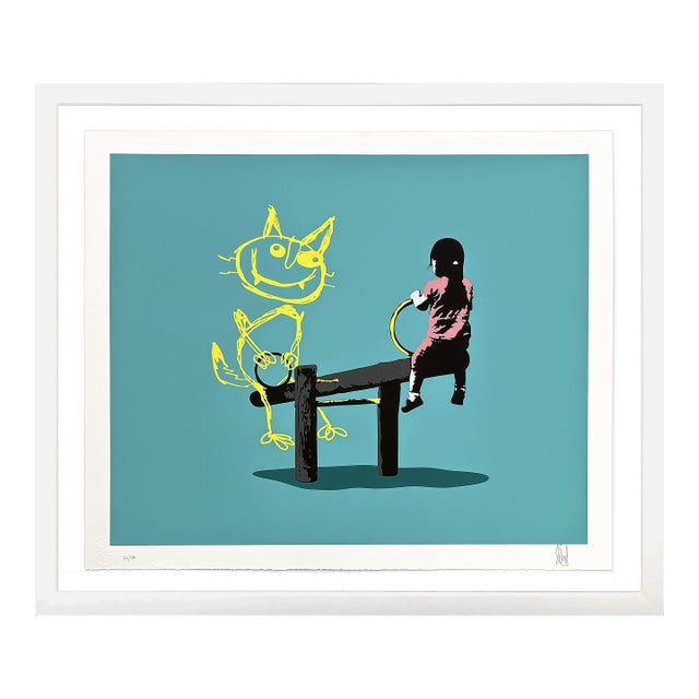 Eelus, See What I Saw (Green), Framed Hand Signed Screen Print, 2012 For Sale