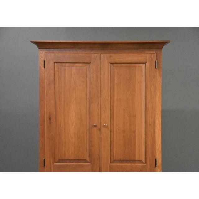 Brown Cherry Shaker Style Tall Armoire Dresser For Sale - Image 8 of 10