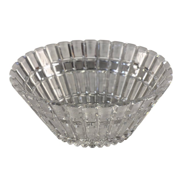 Stunning Mid 20th Century Hand Cut 24% Heavy Lead Crystal Oval Ussr Center Bowl For Sale - Image 9 of 9