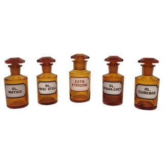 Antique German Apothecary Pharmacy Jars, Set of 5 For Sale