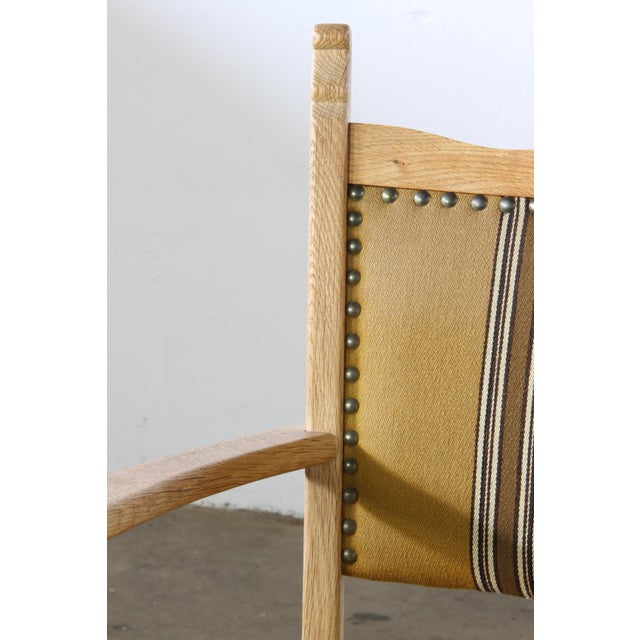 Vintage Danish Oak Brutalist Armchair in the style of Henning Kjærnulf, 1960s For Sale - Image 14 of 18