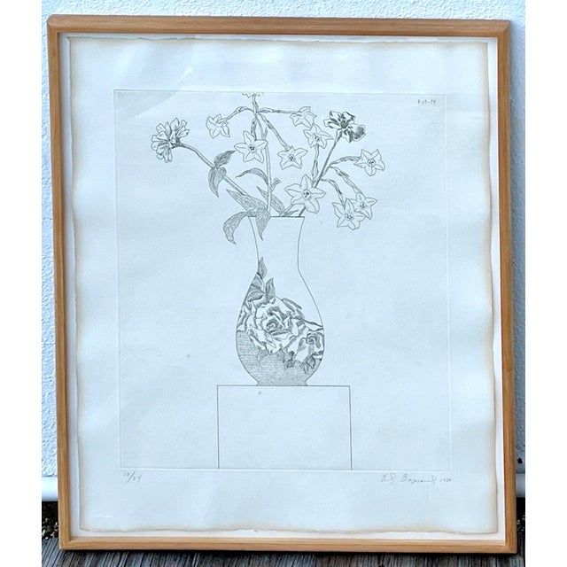Ed Baynard, Zen Minimalist Flowers Etching American Modernist Ed Baynard Pop Art Print For Sale - Image 9 of 10