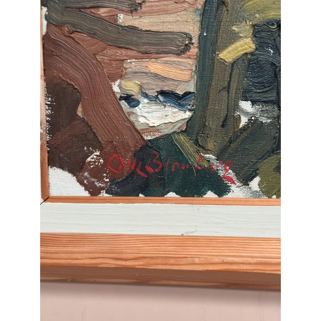 O. Blomberg, Cubist Landscape, 1950s, Oil Painting on Canvas, Framed For Sale - Image 11 of 16