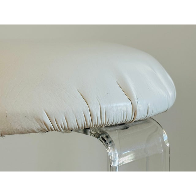 1970s Mid Century Lucite Vanity Stool For Sale - Image 9 of 12