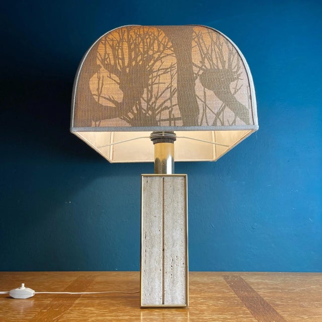 Travertine Marble Table Lamp, Italy, 1970s For Sale - Image 4 of 13