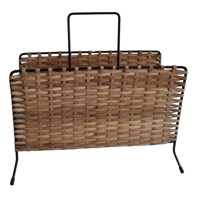 Vintage Newspaper Stand with Black Revered Wire Frame, 1970s For Sale