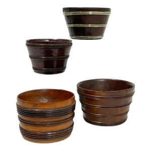 19th Century Dutch Wooden Knot Baskets, Set of 4