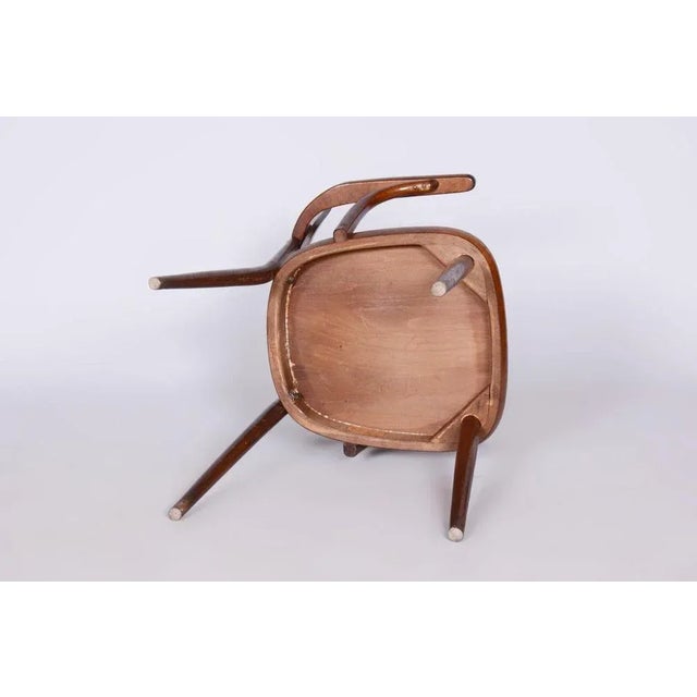 Art Deco Beech Chair with Armrests attributed to R. Hofman for Ton, Former Czechoslovakia, 1940s For Sale - Image 3 of 10