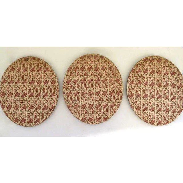 Early 20th century set of three oval paintings with parcel gilt frames. Singerie is the name given to a visual arts genre...