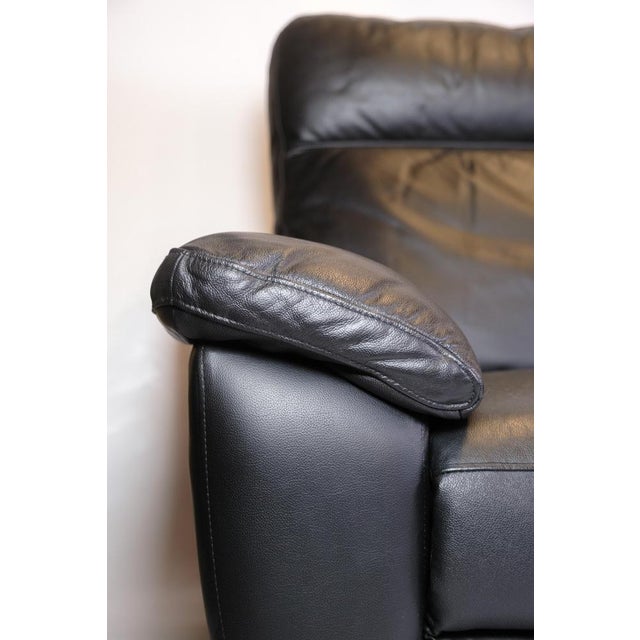Three Person Sofa with Adjustable Seat in Genuine Leather For Sale - Image 9 of 10