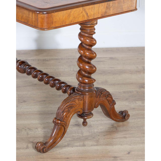 Italian Lombardy Rectangular Table in Walnut and Precious Wood Marquetry, Italy, 19th Ce For Sale - Image 3 of 16