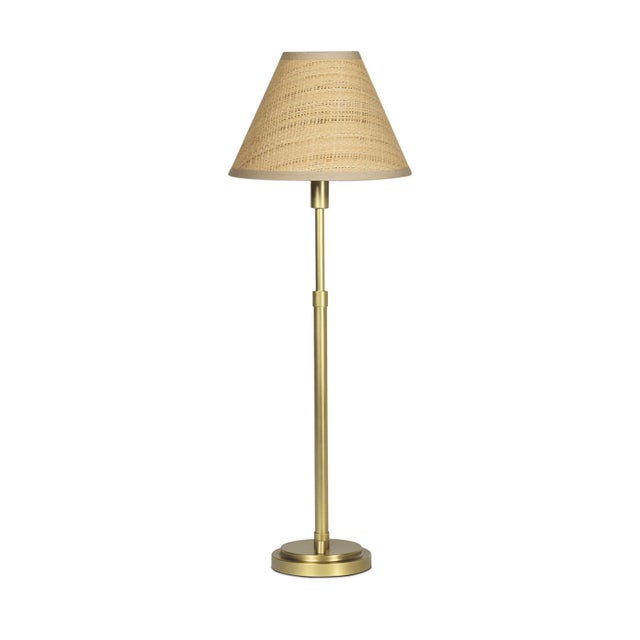 2020s Polly Buffet Lamp, Natural Brass with Rattan Shade For Sale - Image 5 of 5