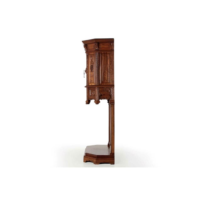 Gothic French Gothic Revival Carved Walnut Cupboard, Circa 1880 For Sale - Image 3 of 18