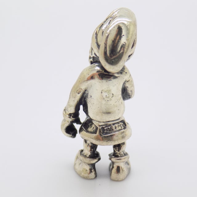 Vintage Italian Handmade Genuine Silver Garden Gnome Dollhouse Miniature, Made in Tuscany (Italy) For Sale - Image 6 of 9