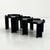 Kartell Black Nesting Tables by Giotto Stoppino for Kartell, 1970s, Set of 3 For Sale - Image 4 of 12