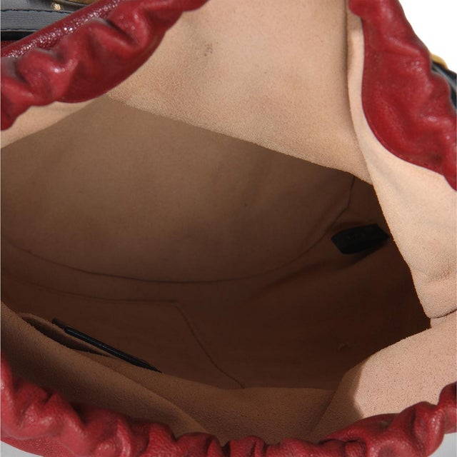 Red Navy Calfskin Horsebit 1955 Drawstring Bucket Bag For Sale - Image 9 of 9