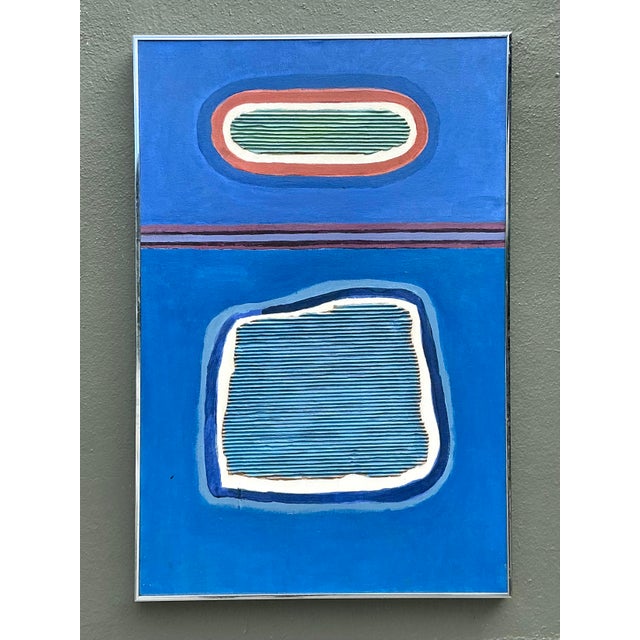 Late 20th Century Vintage Aboriginal Mixed Media Abstract on Canvas For Sale - Image 5 of 12