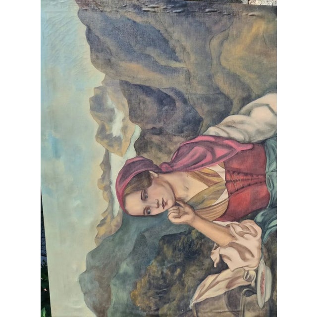 Brown Genre Scene of Lady, Munich School, Oil on Canvas, Late 19th Century For Sale - Image 8 of 12