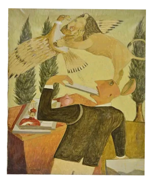 Alberto Gallerati, By Human Tendency, Oil on Canvas, 1970s