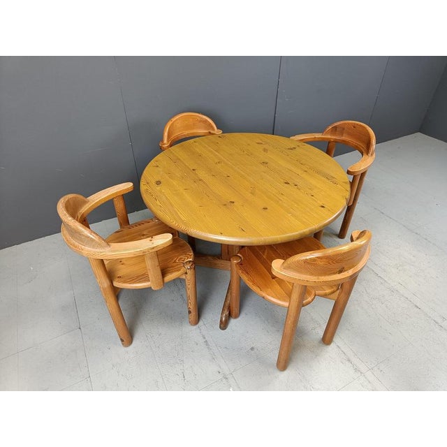 Pine Wood Dining Set by Rainer Daumiller for Hirtshals Savvaerk, 1980s, Set of 5 For Sale - Image 9 of 12