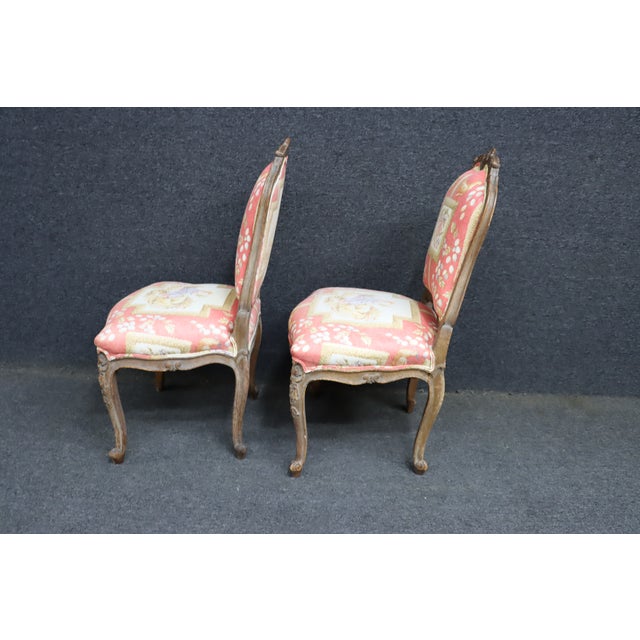 Wood Louis XV Style Walnut Side Chairs – Pair For Sale - Image 7 of 11