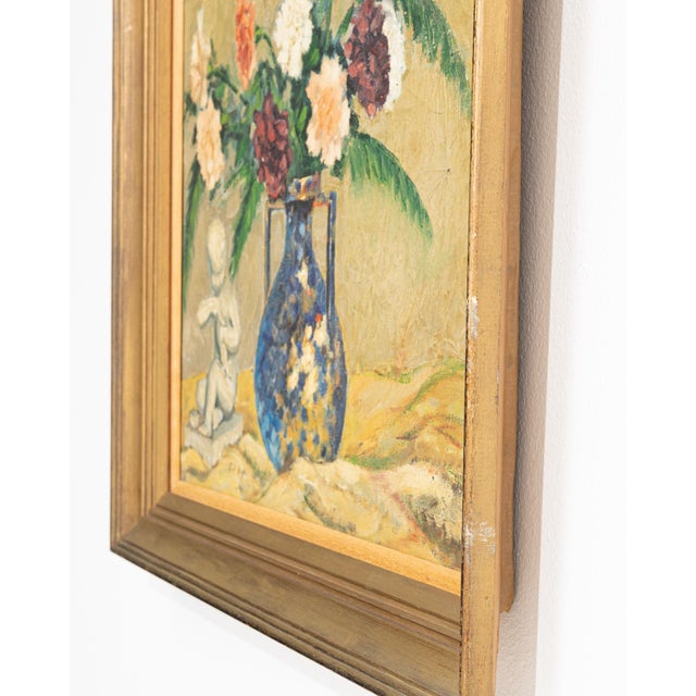 French 1940s France Pink Canvas Painting For Sale - Image 3 of 15